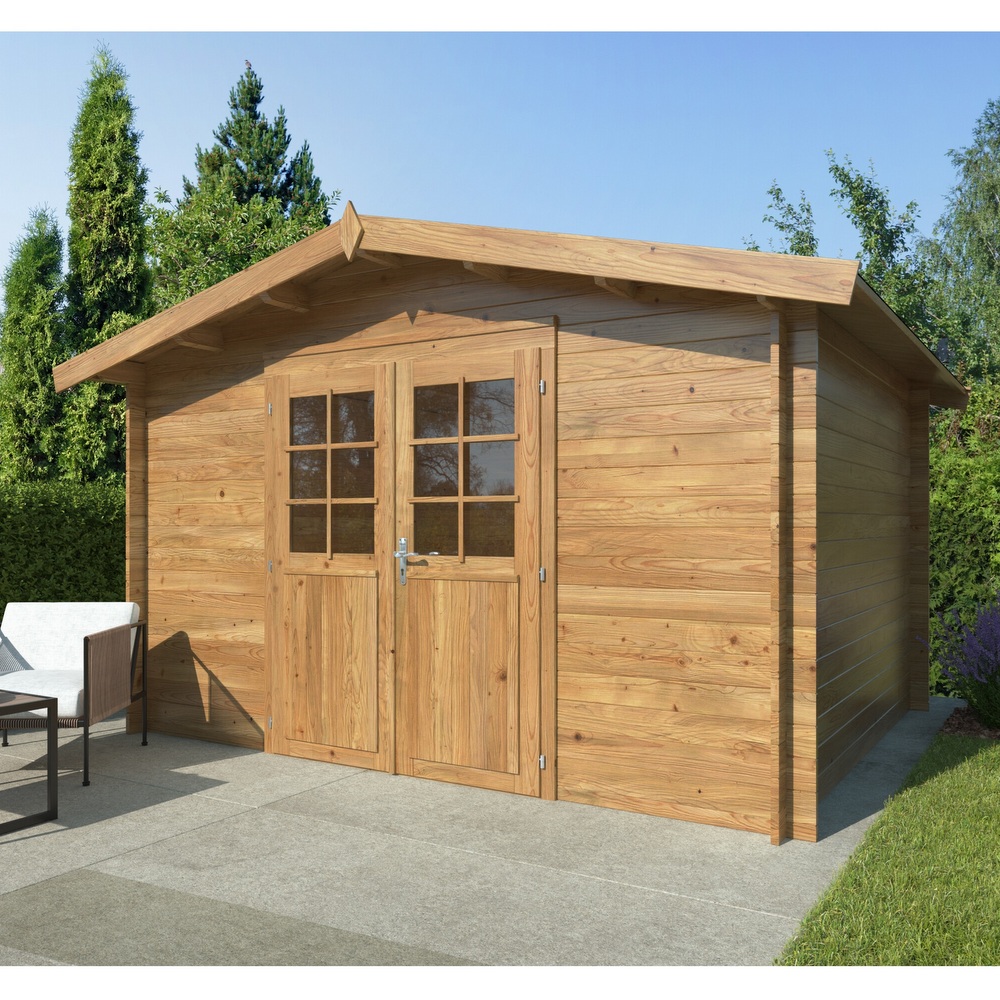 Wooden garden shed, 358 x 296 cm, with or without flooring CS038