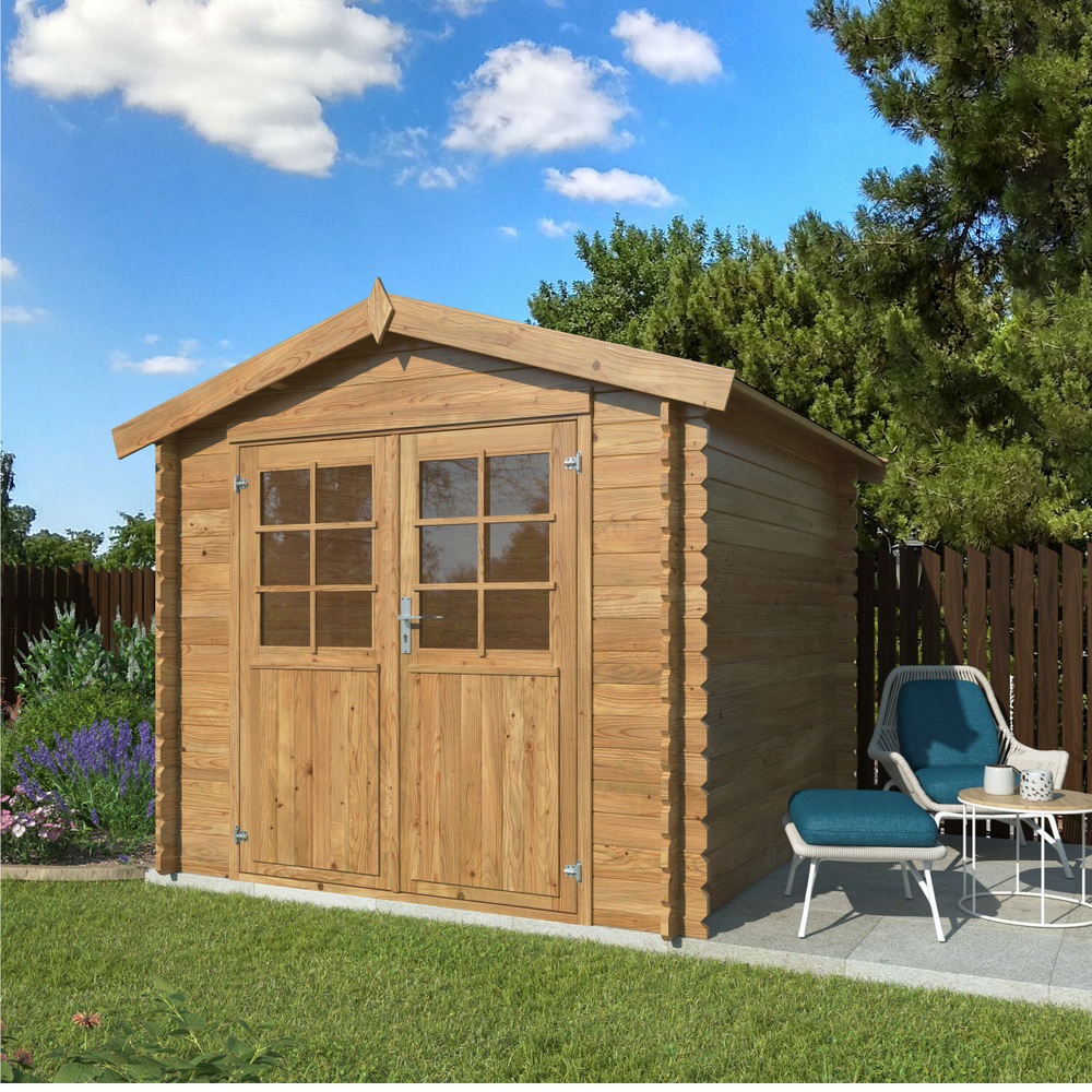 Square wooden garden shed, 250x250 cm, with or without a floor CS039