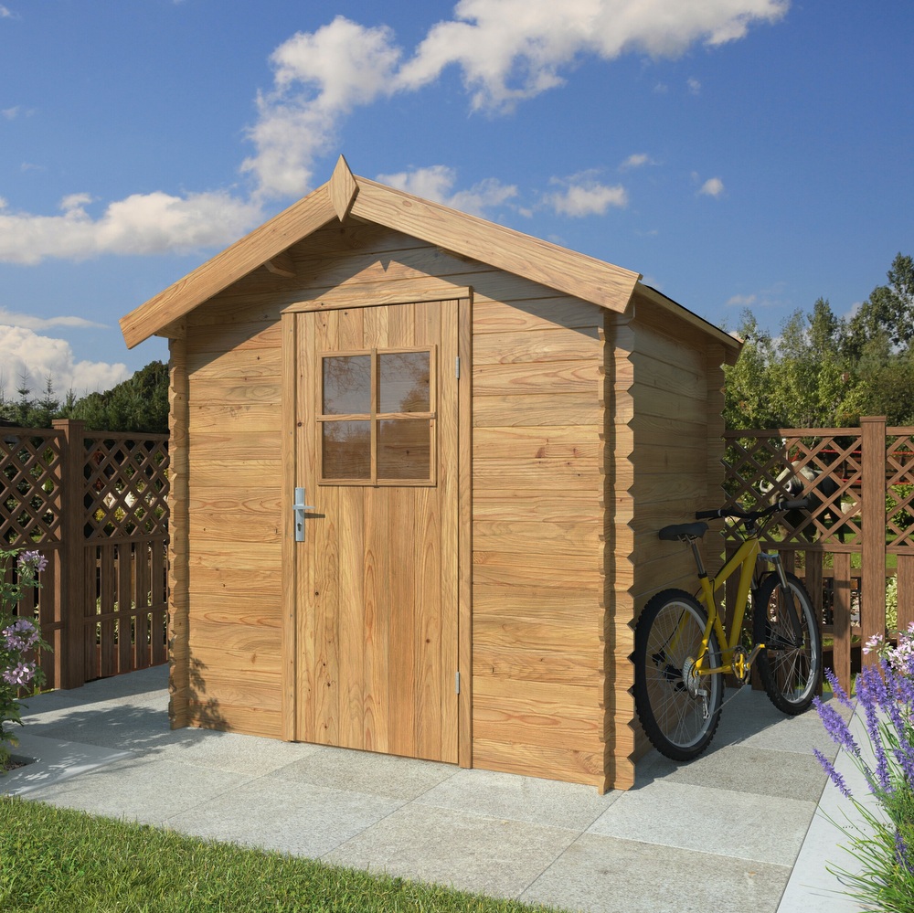 206 x 176 cm garden shed made of treated fir wood, with or without flooring CS043