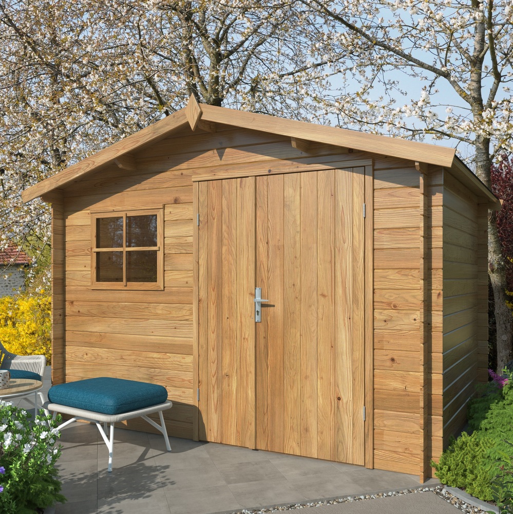296 x 200 cm impregnated fir wood garden shed with door and window CS044