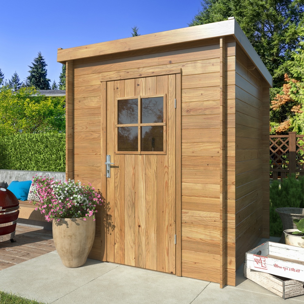 176 x 176 cm square wooden shed made from treated fir, with or without a floor CS045