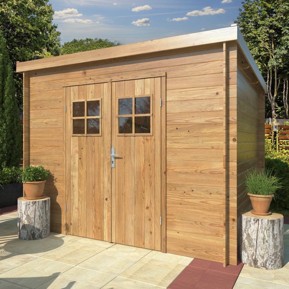 Square 260x260 cm house in impregnated fir wood with or without floor CS047