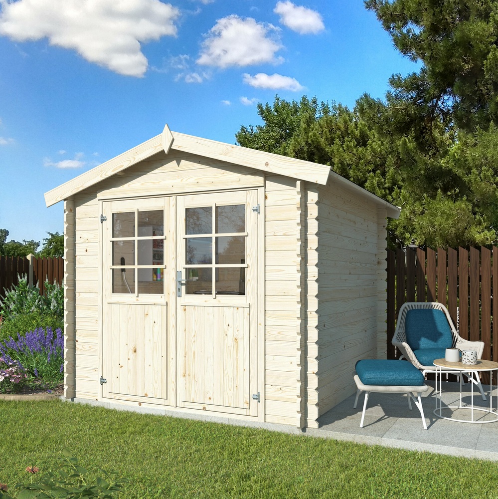 Outdoor shed 248x248 cm in fir wood with or without floor CS049