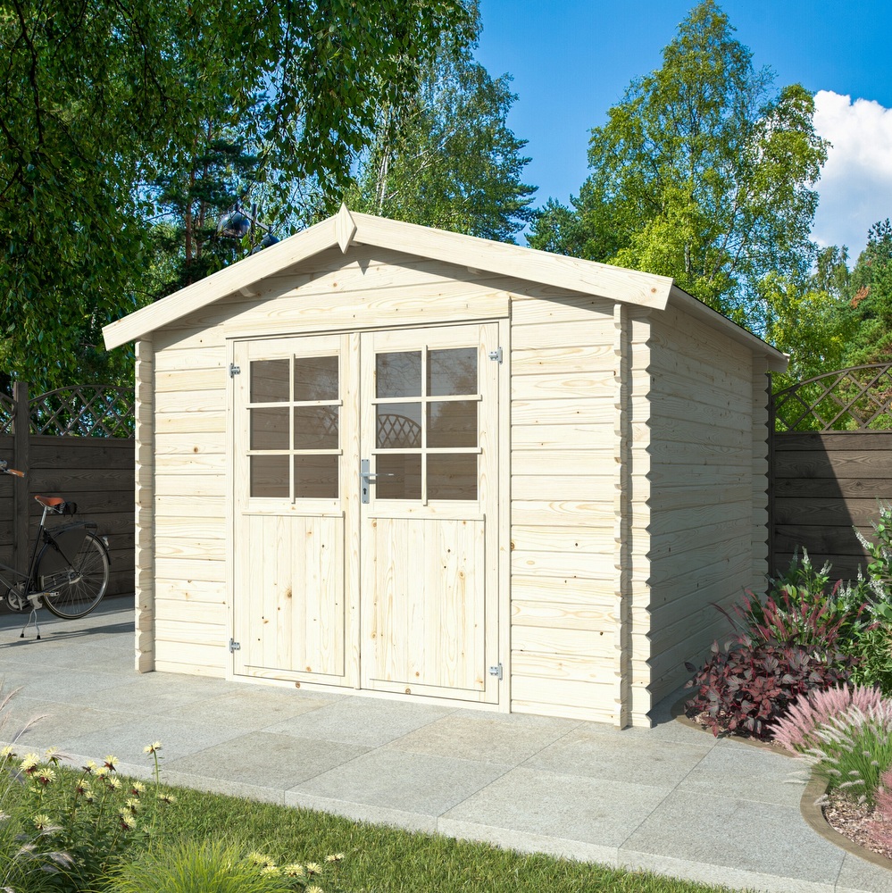 Wooden house made of rough fir wood 298x298 cm with or without floor CS050