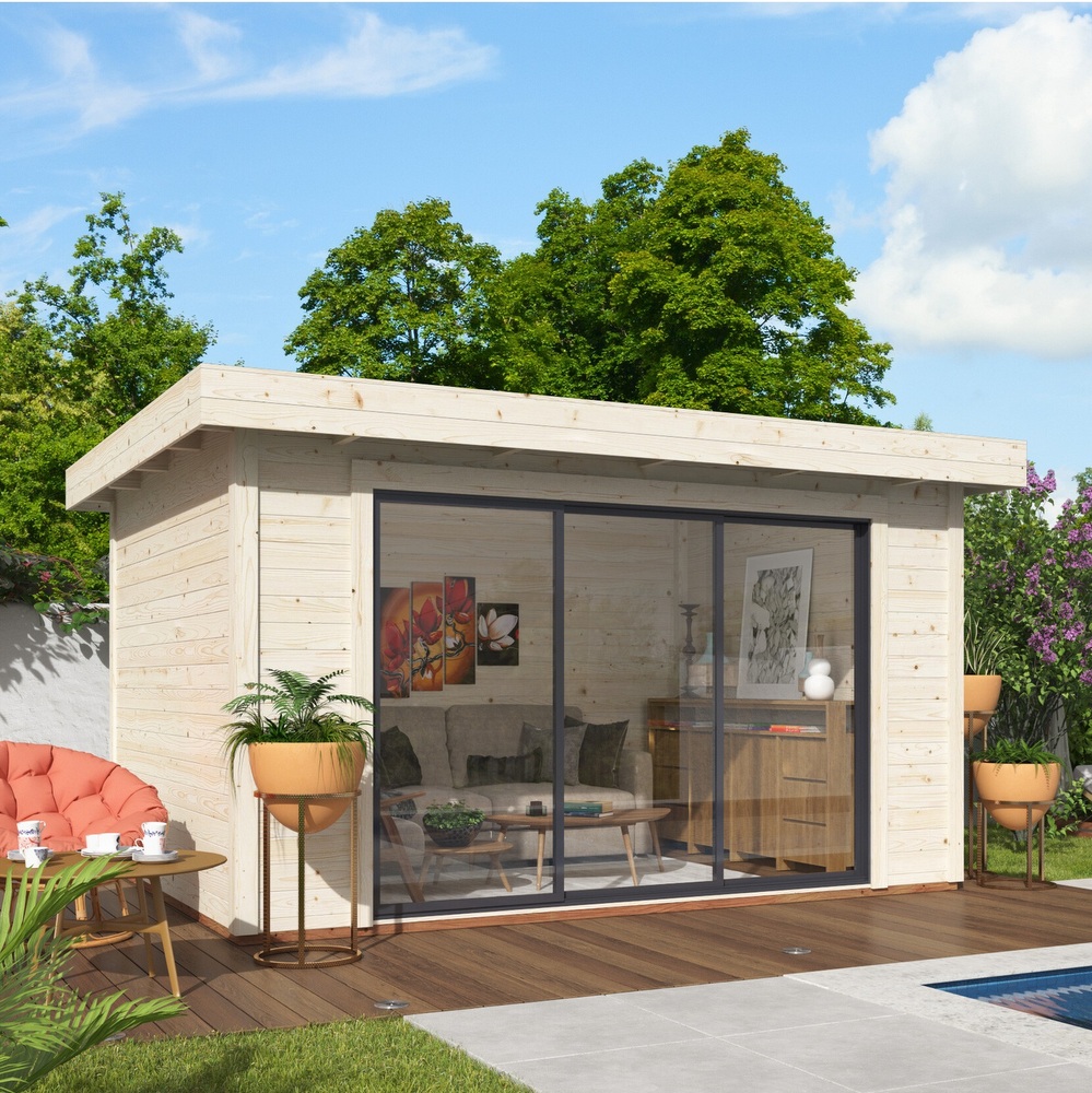 Outdoor wood house 385x291 cm with or without floor CS056