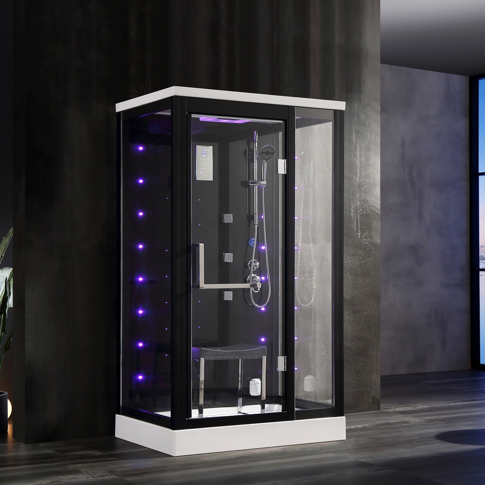 Hydromassage cabin 110x80 cm with LED lights, Turkish bath and Bluetooth CB111