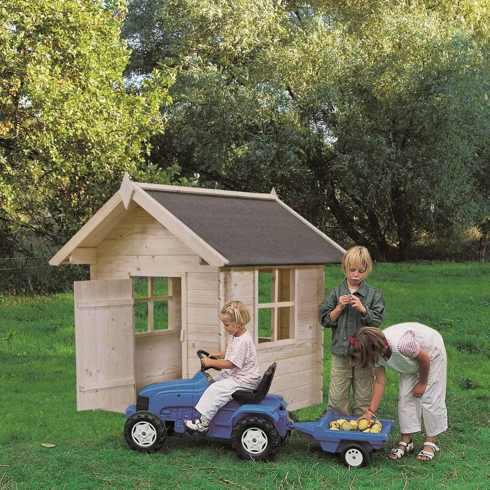 Maison carrée en bois 128x128 cm pour le jardin et l'extérieur CS036