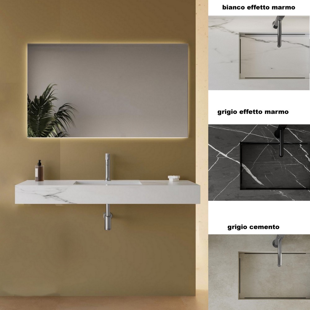 Modern wall-hung washbasin 60, 70, 80, 90, 120 cm in HPL 3 colors LAV112