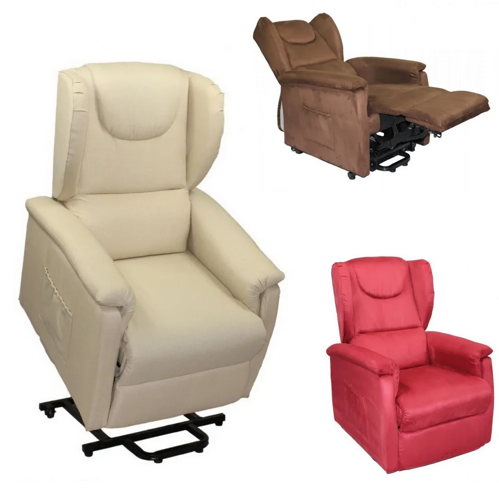 Emanuela Relax armchair with 1 or 2 lift motors in various colours with medical device