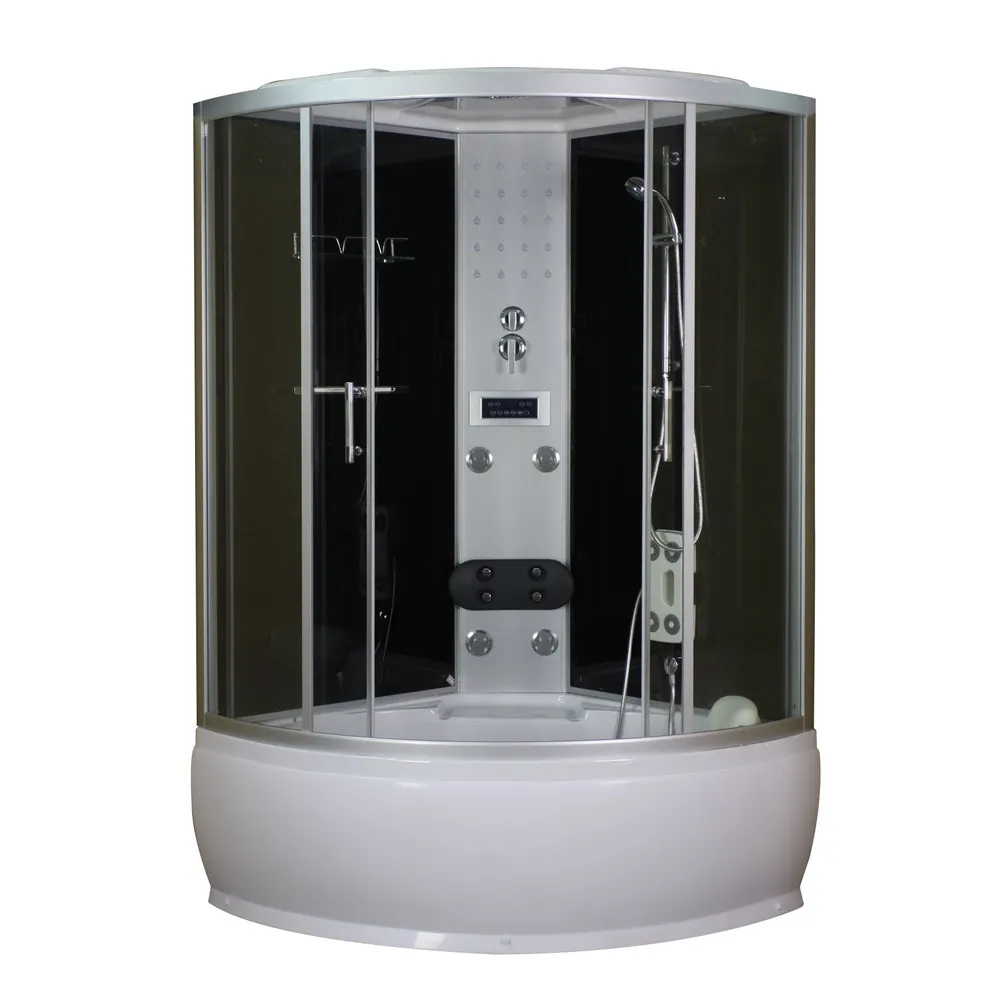Cabina de hidromasaje semicircular 120x120 cm con bañera, baño de vapor y Led CB103