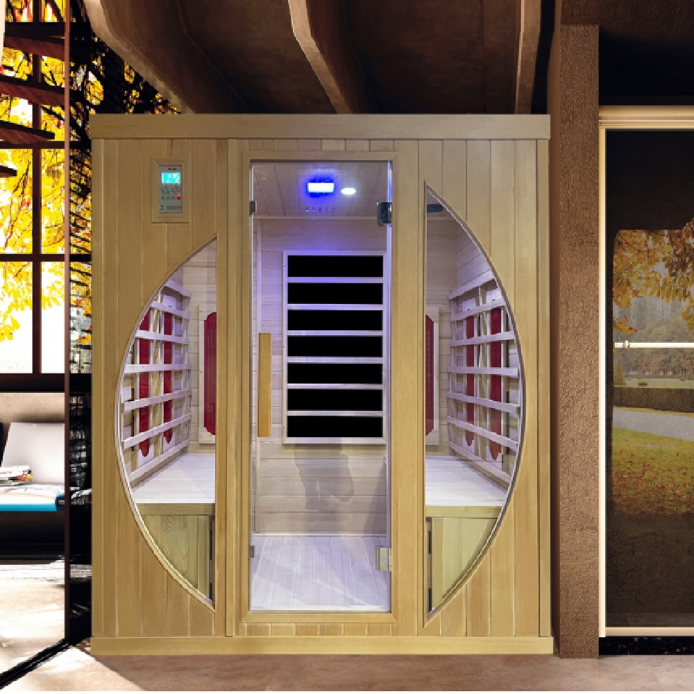 Infrared sauna 180x120 cm radiating carbon 4-seater bluetooth aromatherapy SN105