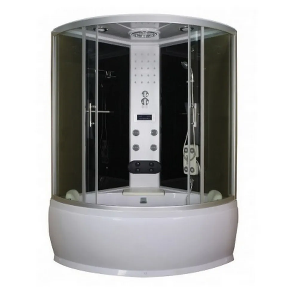 Cabina de hidromasaje con bañera semicircular de 130x130 cm con baño de vapor y radio CB104