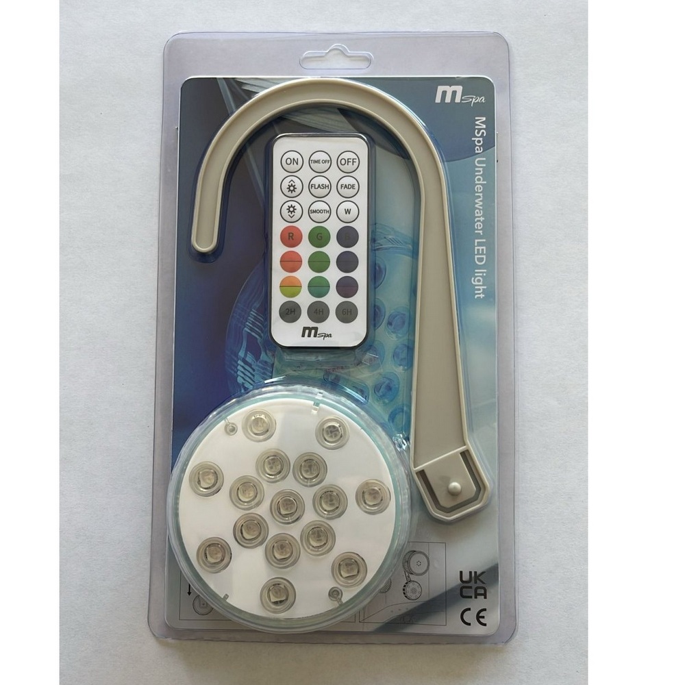 Spot à leds pour chromothérapie avec crochet et télécommande pour baignoires et spas AC02