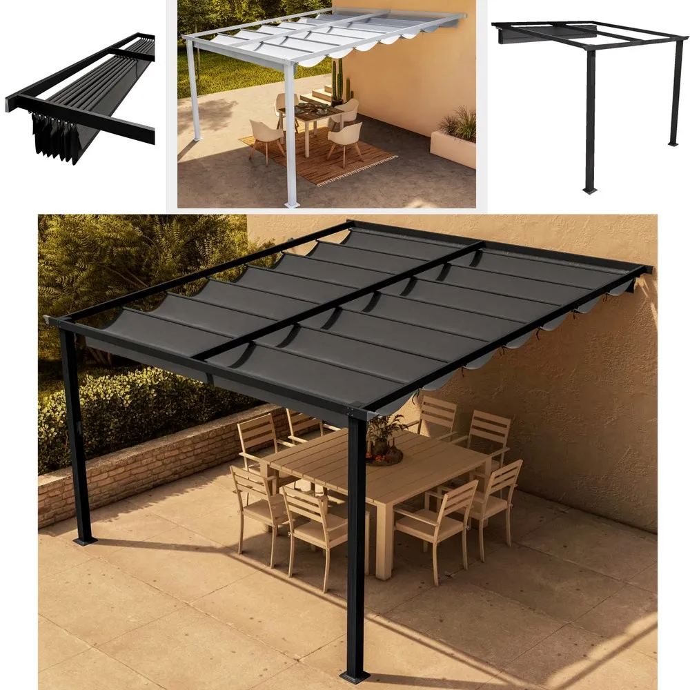 Pergola with white or anthracite sunroof 3x2.5m or 4x4m GZ26