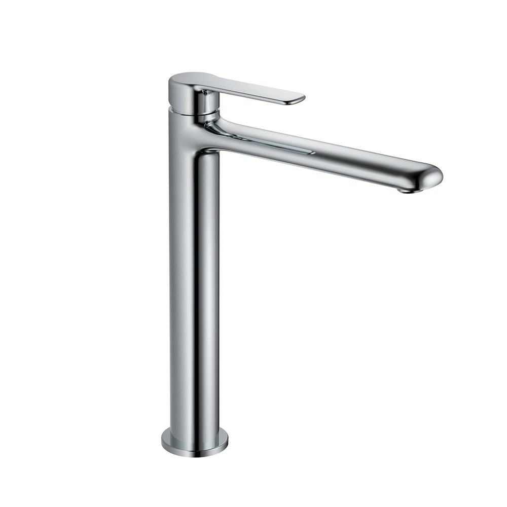 Verchromte Hochhals-Waschtischarmatur aus Messing RB185