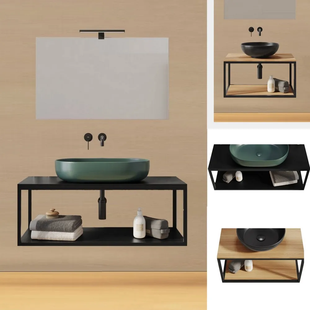Axel2 meuble sous-vasque 60, 70, 80, 90, 100 ou 120 cm 2 couleurs avec miroir