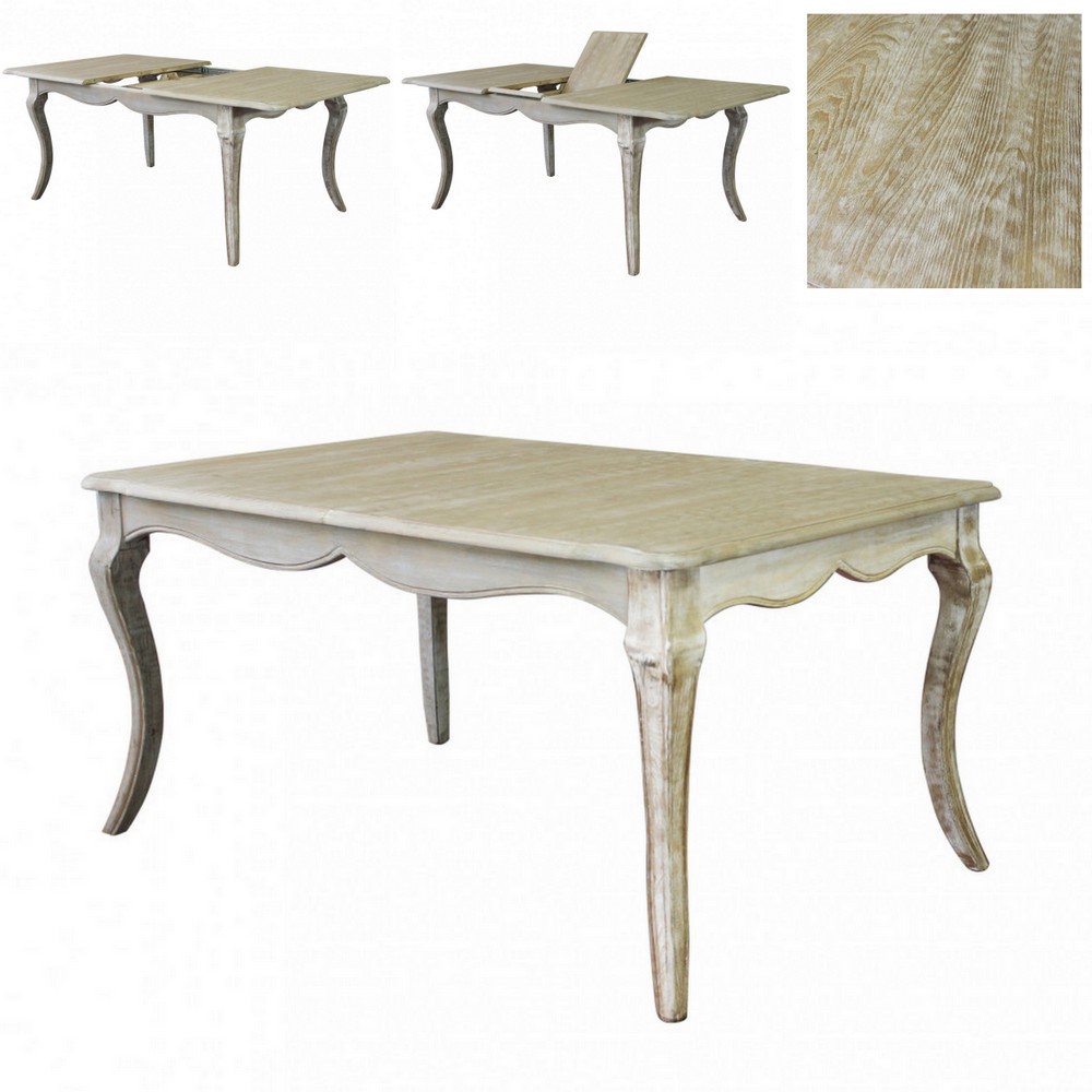 Mesa de comedor extensible de 160 a 200 cm, color madera natural TL061