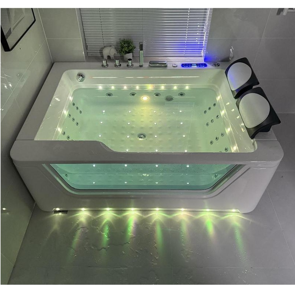 Whirlpool bath 170x120 cm with 50 air and water jets heater and LED lights VS170