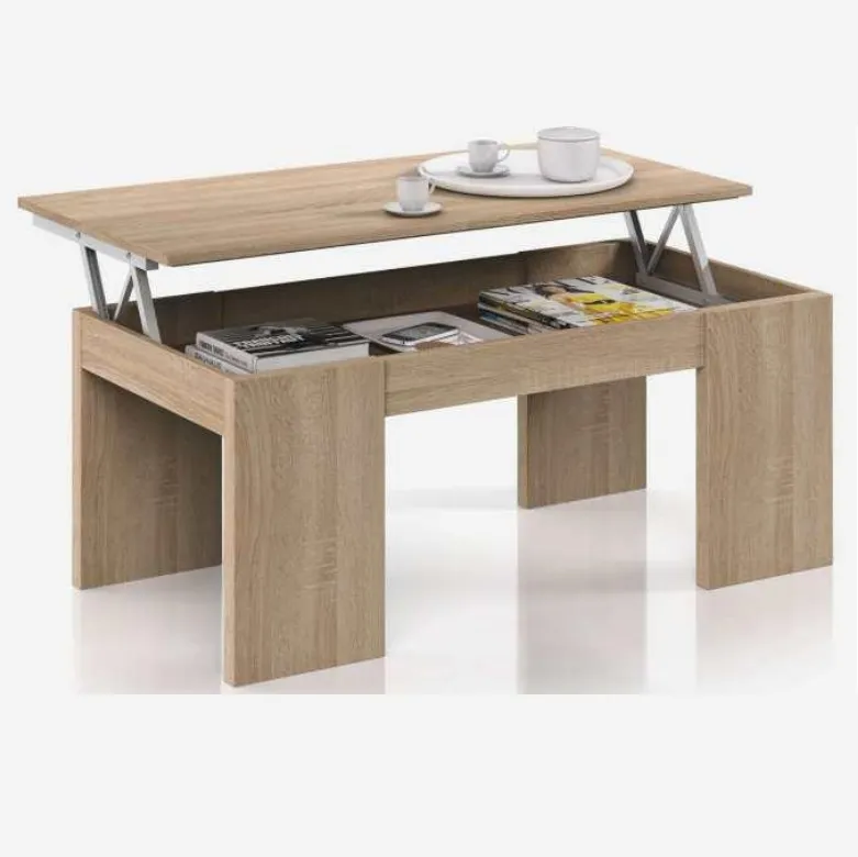 Table de rangement 100x50xH43 cm coloris chêne canadien BM085