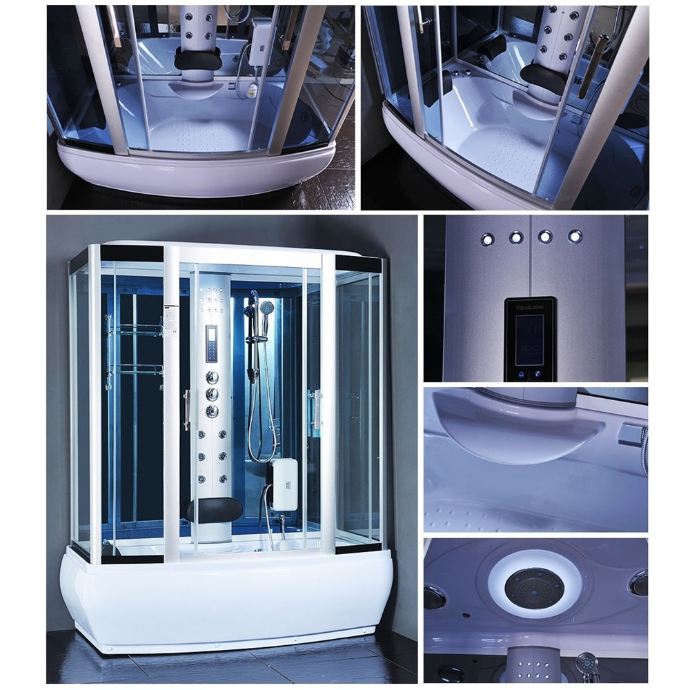 Hydromassagekabine 170 x 90 cm mit Bluetooth-Duschkabine und Badewanne CB108