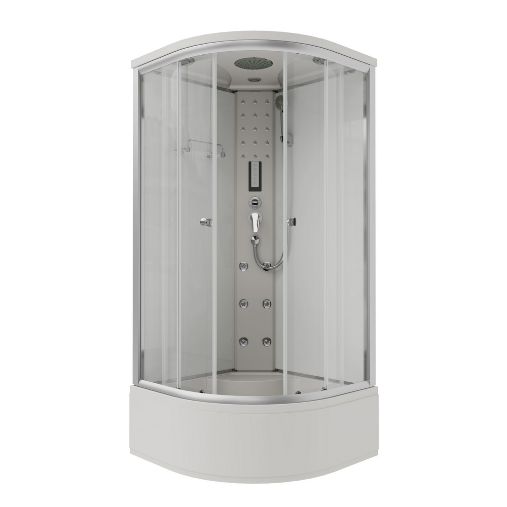 CB043 Hydromassagekabine, 90x90cm, mit 6 Hydromassagedüsen, FM-Radio, elektrisch beheizter Siphon