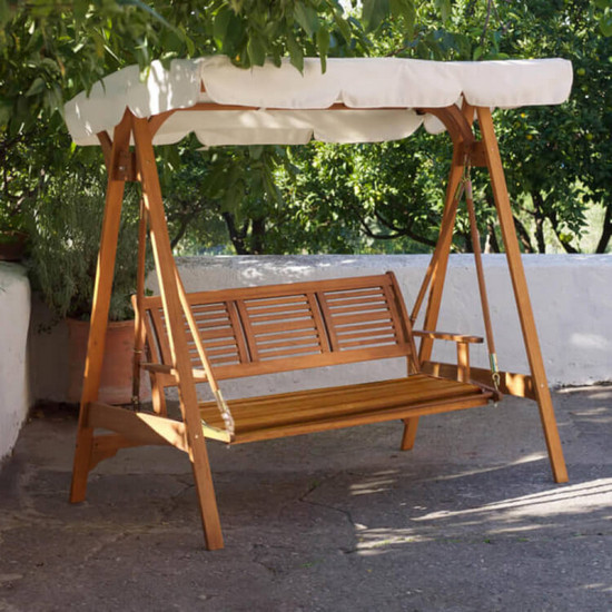 Mecedora de madera Margot marrón con dosel
