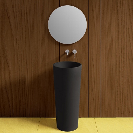 Freestanding washbasin 40xH86 cm in matt black ceramic LAV63