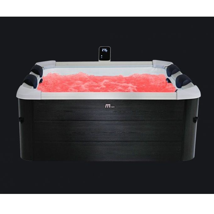 Mini hot tub 180x180 cm with 8 seats, 148 silent-pump jets and MP76 eco-tech heater