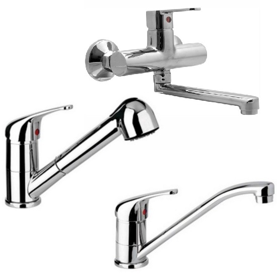 Einloch-, Wand- oder ausziehbare Spültischbatterie, hergestellt in Italien RB91