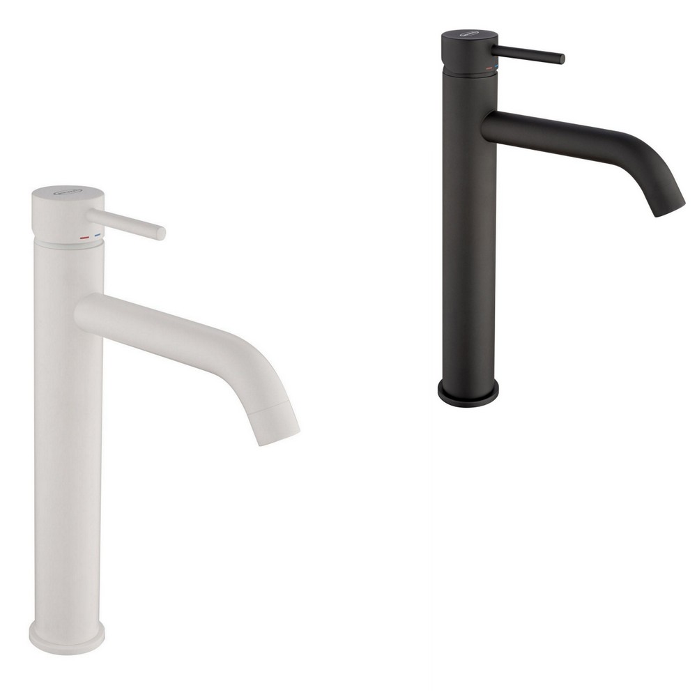 Mitigeur Jacuzzi à col haut pour lavabo en blanc ou noir mat RB122