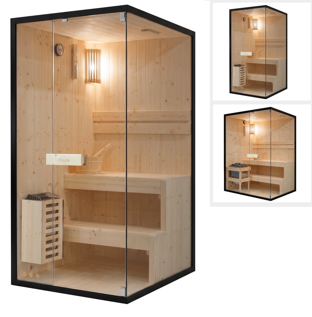 Finnish sauna 100x120 120x120 150x120 cm with Harvia heater SN115