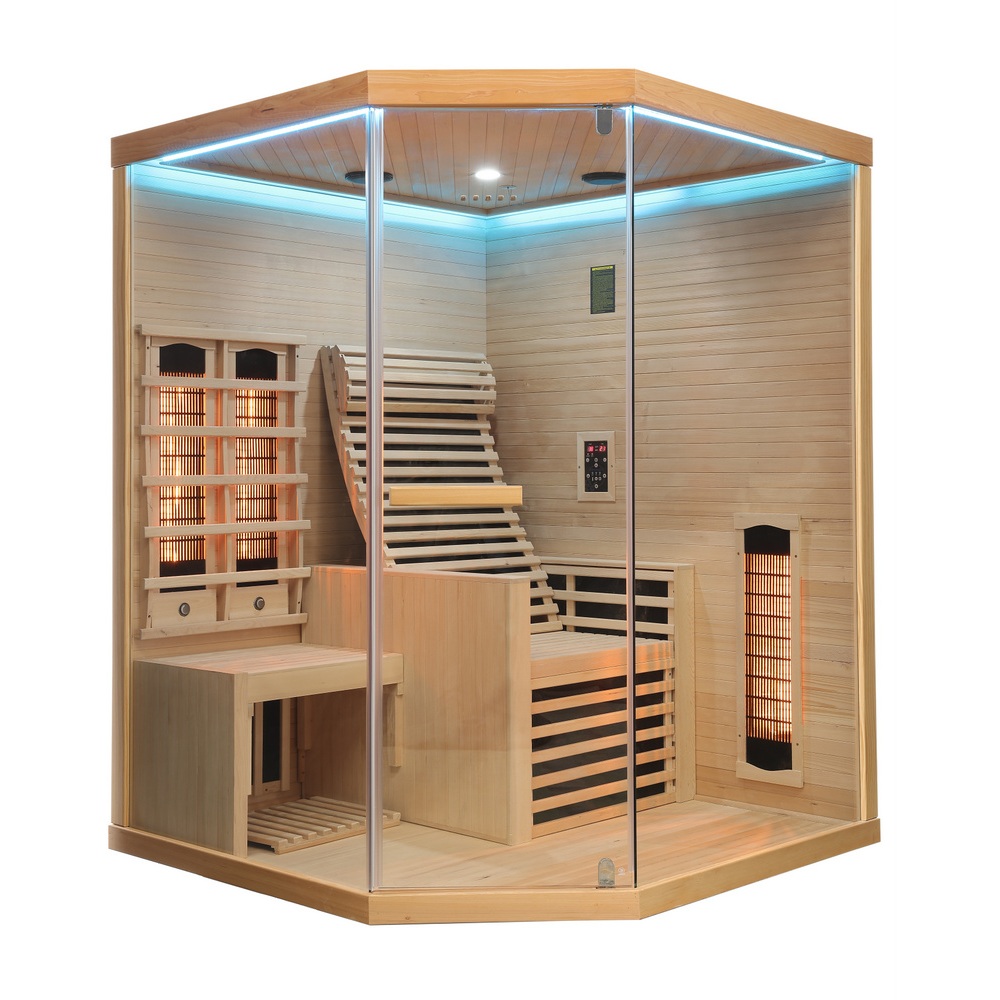 Sauna infrarouge 150x150 cm 2 places carbone radiant et spectre complet SN094