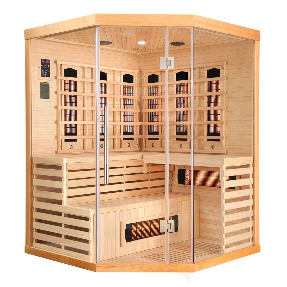 Sauna infrarouge 150x150 cm avec 3-4 places chromothérapie lecteur MP3 SN034