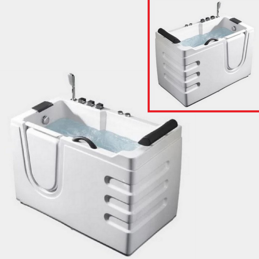 Rechteckige Badewanne 130x70 cm mit Tür VS123