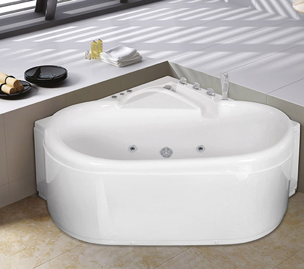 125x125 Jacuzzi, double whirlpool/airpool pump, 15 jets, fully-equipped, chromotherapy, faucets included - VS051