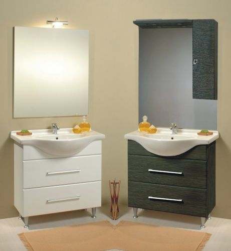 Mueble de baño Leo 85 cm blanco u oscuro wengué.