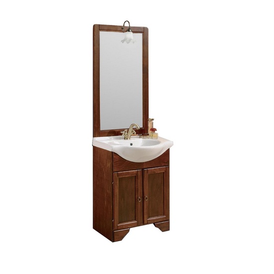 Portofino Badschrank in schlichtem Stil, 75 oder 65cm, nussbaumfarben