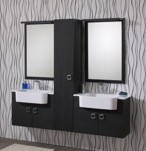 Armoire de Toilette 70 + 30 + 70 Florens en  3 couleurs double lavabos