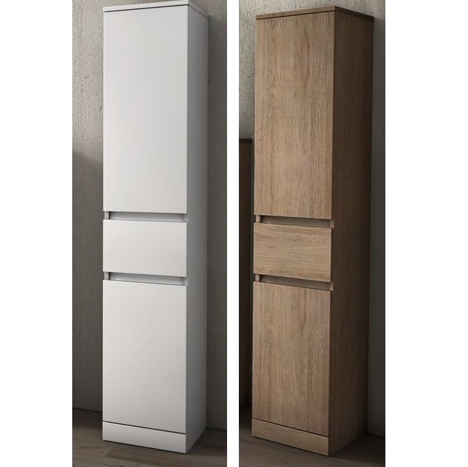 Bathroom single column-cabinet, white or tobacco, 30xh156x33.5 cm BM039