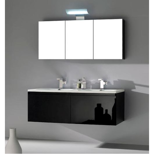 Zeus Badschrank, 120cm, in schwarz, mit Spiegelschrank, im Angebot!