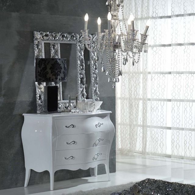 Cómoda Gioia Convex 3 cajones en blanco mate 100 o 120 cm