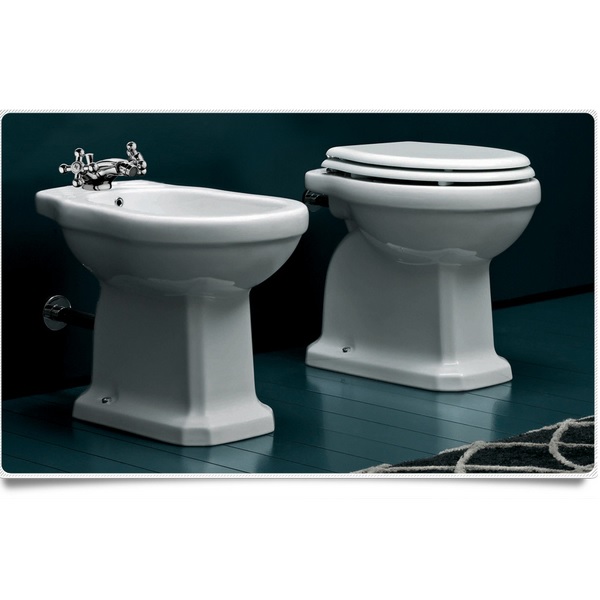 Classic WC and Bidet, floor or wall-mounted flush plus Washbasin-with-column option