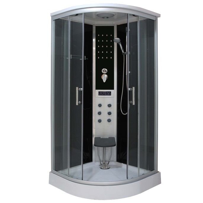90x90 or 100x100 Hydromassage shower cabin with folding steel seat - CB005