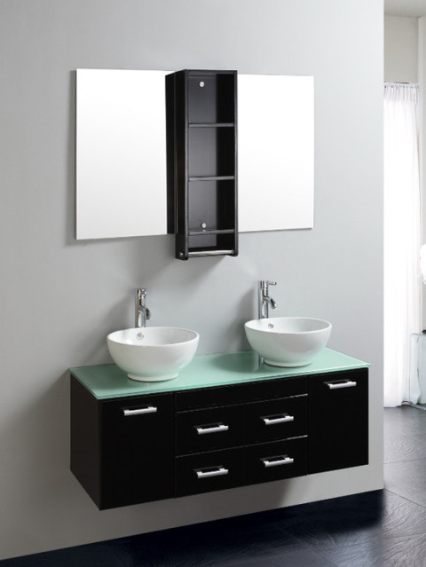 Mueble de baño James de 120cm con doble lacado negro OFERTA