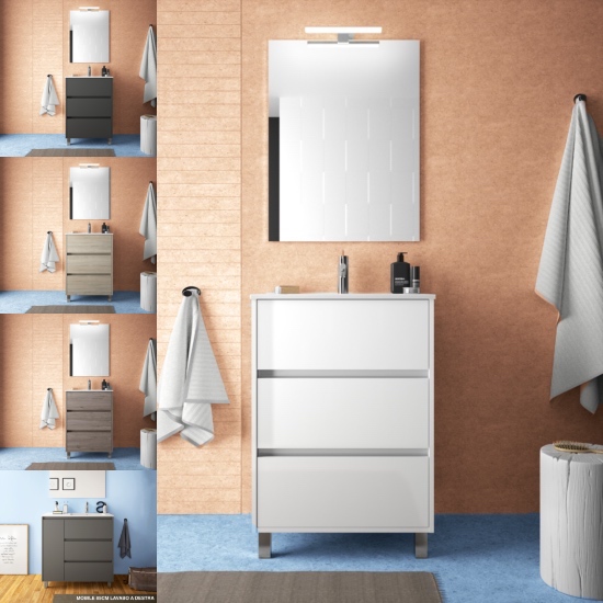 Libra 60, 80, 85, 100 et 120 cm meubles de salle de bain sur pied disponibles en différentes couleurs design moderne