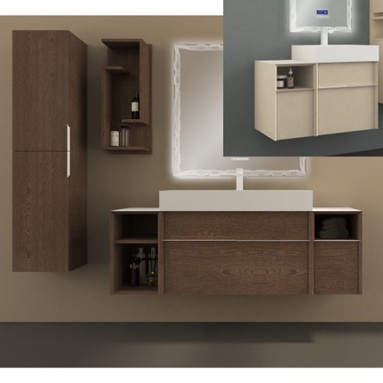 Armoire de toilette Speed cm 50+30 ou 90+60 avec lavabo et tiroirs en 4 couleurs