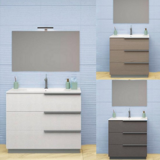 ALASKA meuble de salle de bain sur pied dimensions 80cm et 100cm en 3 coloris disponibles
