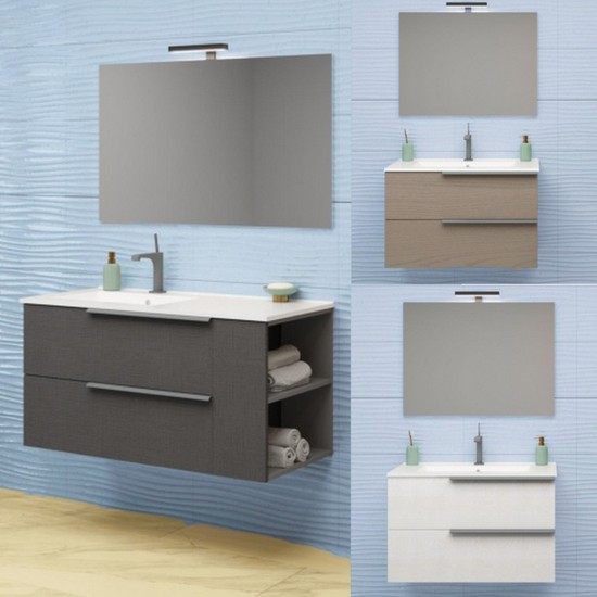 Armoire de toilette murale ALASKA2, dimensions 80cm et 100cm, disponible en 3 couleurs.