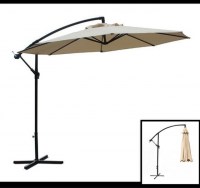 Outdoor parasol/umbrella with adjustable arm, ecru colour, octagonal shape, m 3.5 OB01