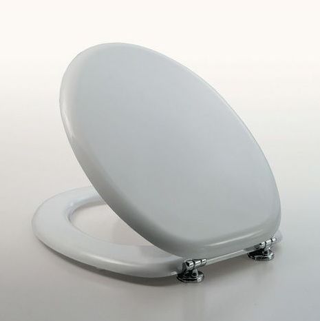 Asiento de baño de poliéster con sistema de cierre friccionado y amortiguado, cubre-inodoro